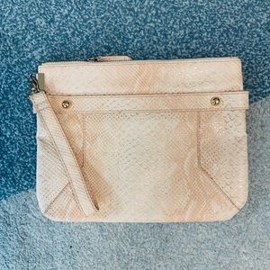 The Limited Peach Blush Pink Scaly Clutch